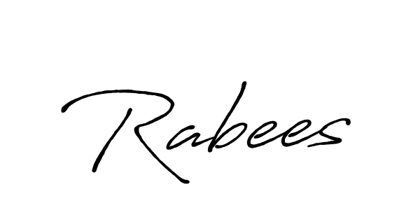 It looks lik you need a new signature style for name Rabees. Design unique handwritten (Antro_Vectra_Bolder) signature with our free signature maker in just a few clicks. Rabees signature style 7 images and pictures png