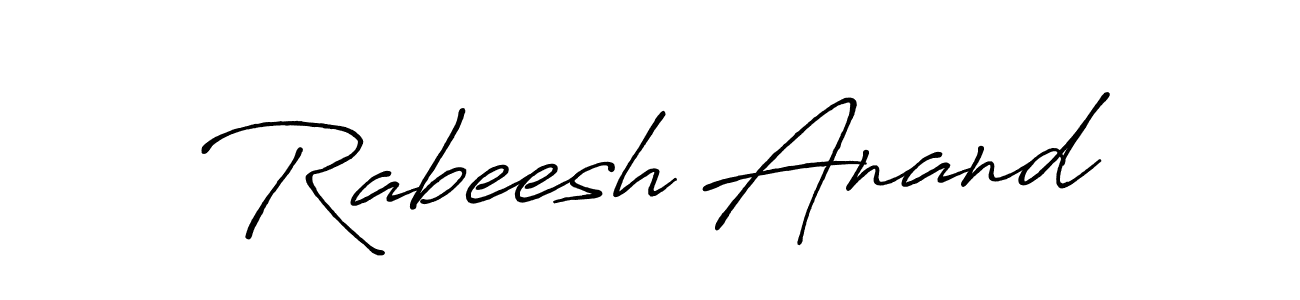 Also we have Rabeesh Anand name is the best signature style. Create professional handwritten signature collection using Antro_Vectra_Bolder autograph style. Rabeesh Anand signature style 7 images and pictures png