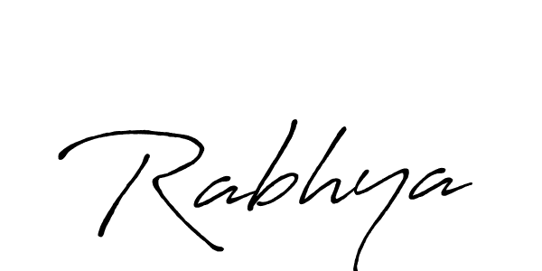 Create a beautiful signature design for name Rabhya. With this signature (Antro_Vectra_Bolder) fonts, you can make a handwritten signature for free. Rabhya signature style 7 images and pictures png