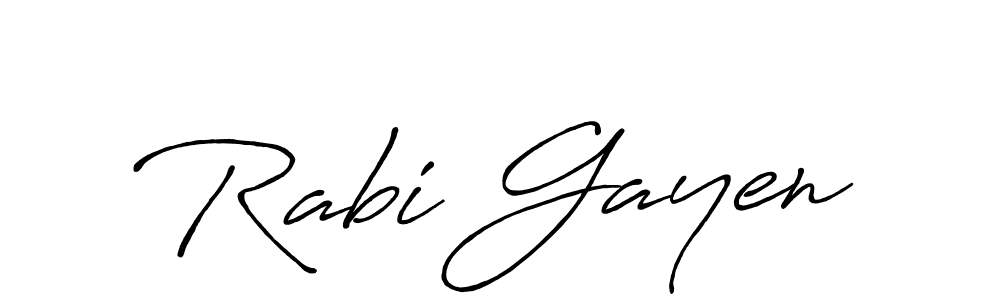 Make a beautiful signature design for name Rabi Gayen. With this signature (Antro_Vectra_Bolder) style, you can create a handwritten signature for free. Rabi Gayen signature style 7 images and pictures png