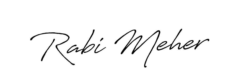 Use a signature maker to create a handwritten signature online. With this signature software, you can design (Antro_Vectra_Bolder) your own signature for name Rabi Meher. Rabi Meher signature style 7 images and pictures png