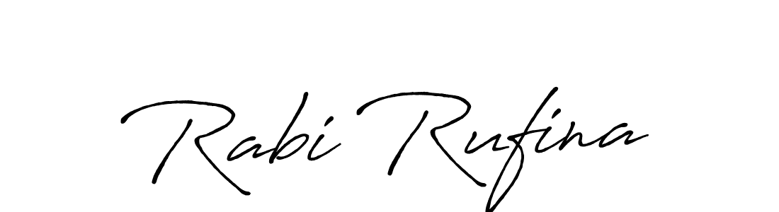 How to make Rabi Rufina name signature. Use Antro_Vectra_Bolder style for creating short signs online. This is the latest handwritten sign. Rabi Rufina signature style 7 images and pictures png