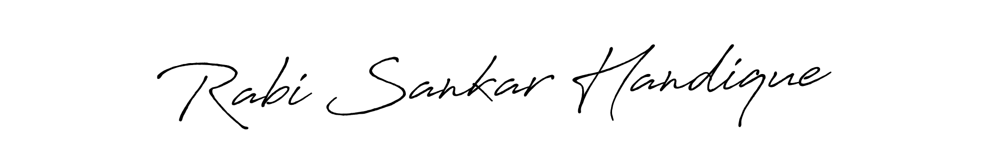 How to make Rabi Sankar Handique name signature. Use Antro_Vectra_Bolder style for creating short signs online. This is the latest handwritten sign. Rabi Sankar Handique signature style 7 images and pictures png