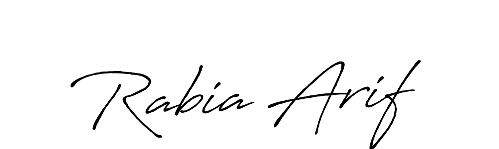 Create a beautiful signature design for name Rabia Arif. With this signature (Antro_Vectra_Bolder) fonts, you can make a handwritten signature for free. Rabia Arif signature style 7 images and pictures png