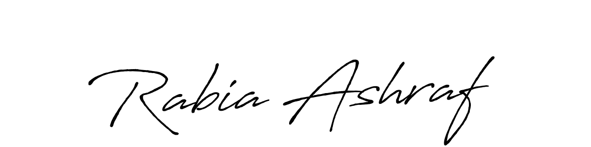 Rabia Ashraf stylish signature style. Best Handwritten Sign (Antro_Vectra_Bolder) for my name. Handwritten Signature Collection Ideas for my name Rabia Ashraf. Rabia Ashraf signature style 7 images and pictures png