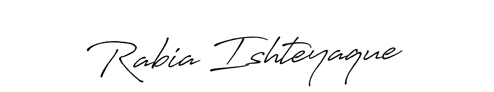 Rabia Ishteyaque stylish signature style. Best Handwritten Sign (Antro_Vectra_Bolder) for my name. Handwritten Signature Collection Ideas for my name Rabia Ishteyaque. Rabia Ishteyaque signature style 7 images and pictures png