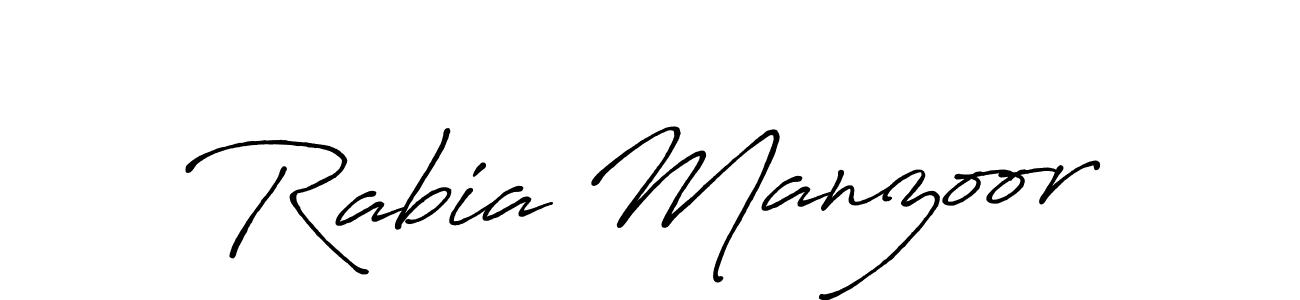 The best way (Antro_Vectra_Bolder) to make a short signature is to pick only two or three words in your name. The name Rabia Manzoor include a total of six letters. For converting this name. Rabia Manzoor signature style 7 images and pictures png
