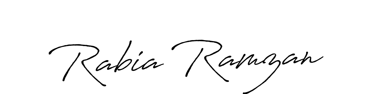 The best way (Antro_Vectra_Bolder) to make a short signature is to pick only two or three words in your name. The name Rabia Ramzan include a total of six letters. For converting this name. Rabia Ramzan signature style 7 images and pictures png