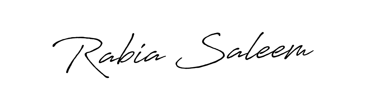 Rabia Saleem stylish signature style. Best Handwritten Sign (Antro_Vectra_Bolder) for my name. Handwritten Signature Collection Ideas for my name Rabia Saleem. Rabia Saleem signature style 7 images and pictures png