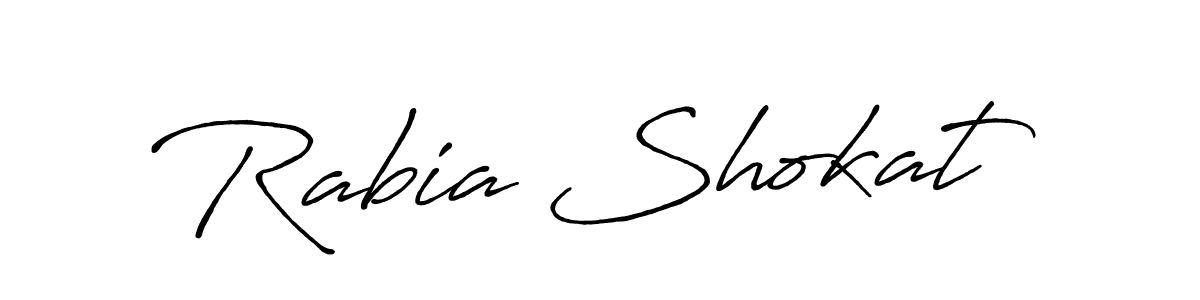Design your own signature with our free online signature maker. With this signature software, you can create a handwritten (Antro_Vectra_Bolder) signature for name Rabia Shokat. Rabia Shokat signature style 7 images and pictures png