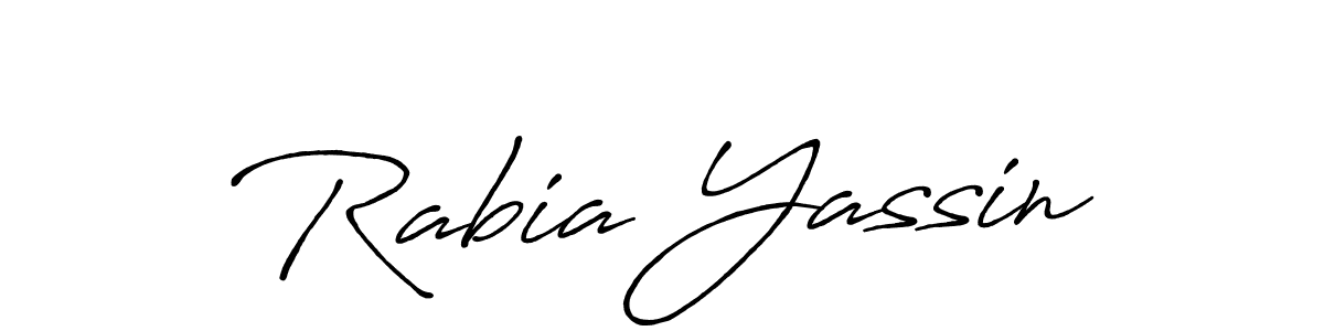 Design your own signature with our free online signature maker. With this signature software, you can create a handwritten (Antro_Vectra_Bolder) signature for name Rabia Yassin. Rabia Yassin signature style 7 images and pictures png