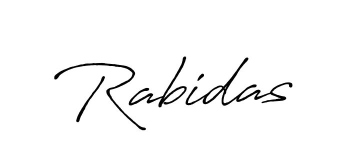 Use a signature maker to create a handwritten signature online. With this signature software, you can design (Antro_Vectra_Bolder) your own signature for name Rabidas. Rabidas signature style 7 images and pictures png