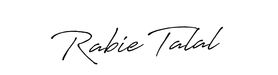 Create a beautiful signature design for name Rabie Talal. With this signature (Antro_Vectra_Bolder) fonts, you can make a handwritten signature for free. Rabie Talal signature style 7 images and pictures png