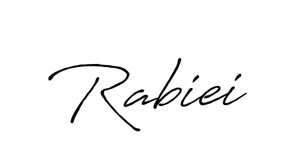 Design your own signature with our free online signature maker. With this signature software, you can create a handwritten (Antro_Vectra_Bolder) signature for name Rabiei. Rabiei signature style 7 images and pictures png