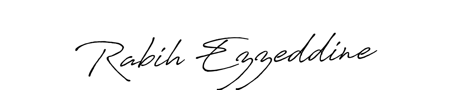 Make a beautiful signature design for name Rabih Ezzeddine. With this signature (Antro_Vectra_Bolder) style, you can create a handwritten signature for free. Rabih Ezzeddine signature style 7 images and pictures png