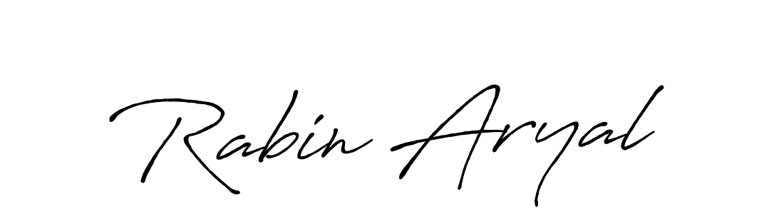 Rabin Aryal stylish signature style. Best Handwritten Sign (Antro_Vectra_Bolder) for my name. Handwritten Signature Collection Ideas for my name Rabin Aryal. Rabin Aryal signature style 7 images and pictures png