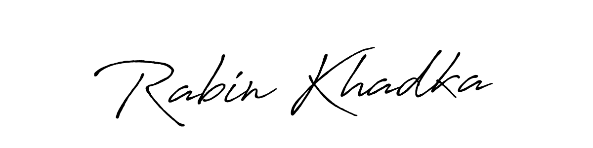 How to make Rabin Khadka name signature. Use Antro_Vectra_Bolder style for creating short signs online. This is the latest handwritten sign. Rabin Khadka signature style 7 images and pictures png
