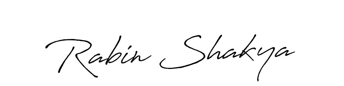 How to make Rabin Shakya name signature. Use Antro_Vectra_Bolder style for creating short signs online. This is the latest handwritten sign. Rabin Shakya signature style 7 images and pictures png