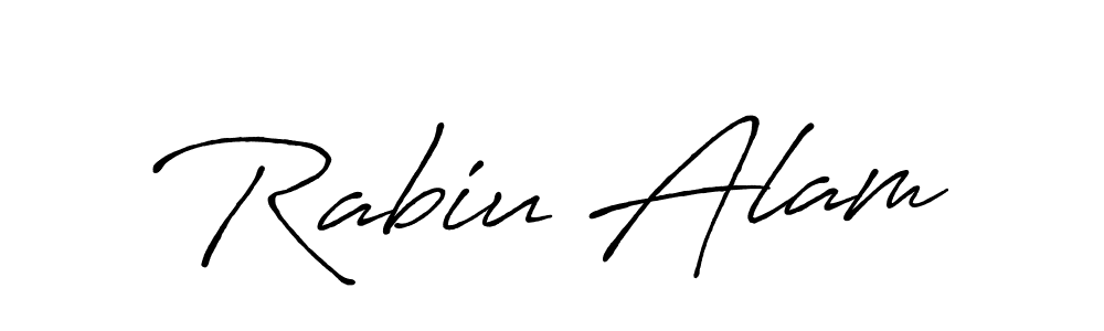 Create a beautiful signature design for name Rabiu Alam. With this signature (Antro_Vectra_Bolder) fonts, you can make a handwritten signature for free. Rabiu Alam signature style 7 images and pictures png