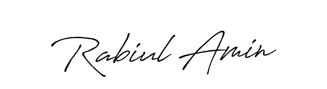 Also You can easily find your signature by using the search form. We will create Rabiul Amin name handwritten signature images for you free of cost using Antro_Vectra_Bolder sign style. Rabiul Amin signature style 7 images and pictures png