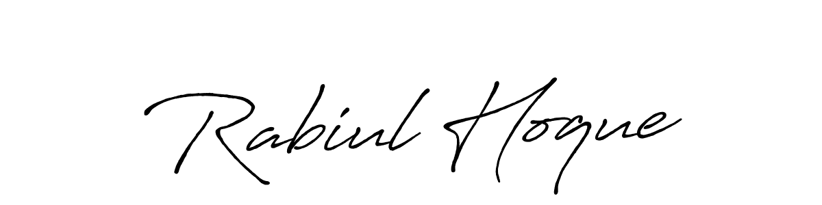 Create a beautiful signature design for name Rabiul Hoque. With this signature (Antro_Vectra_Bolder) fonts, you can make a handwritten signature for free. Rabiul Hoque signature style 7 images and pictures png
