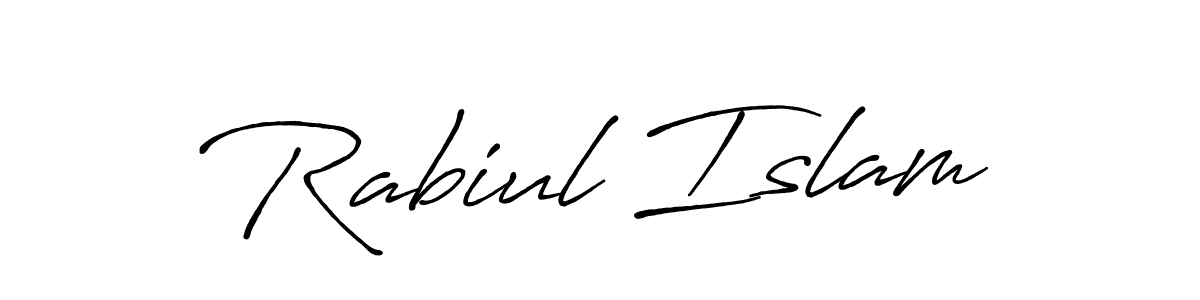 Also You can easily find your signature by using the search form. We will create Rabiul Islam name handwritten signature images for you free of cost using Antro_Vectra_Bolder sign style. Rabiul Islam signature style 7 images and pictures png