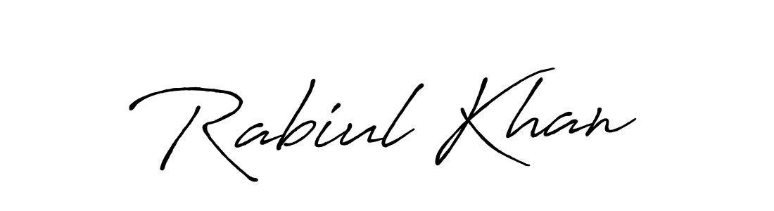 Use a signature maker to create a handwritten signature online. With this signature software, you can design (Antro_Vectra_Bolder) your own signature for name Rabiul Khan. Rabiul Khan signature style 7 images and pictures png