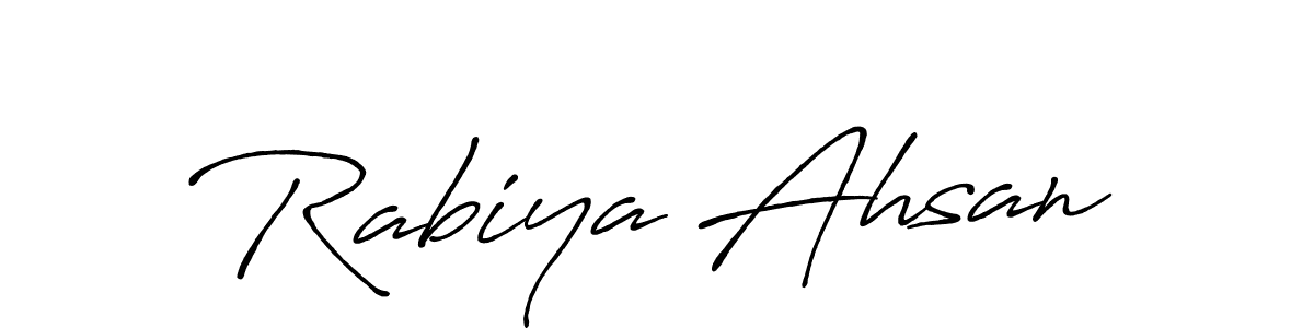 Similarly Antro_Vectra_Bolder is the best handwritten signature design. Signature creator online .You can use it as an online autograph creator for name Rabiya Ahsan. Rabiya Ahsan signature style 7 images and pictures png