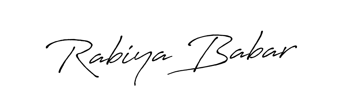 The best way (Antro_Vectra_Bolder) to make a short signature is to pick only two or three words in your name. The name Rabiya Babar include a total of six letters. For converting this name. Rabiya Babar signature style 7 images and pictures png