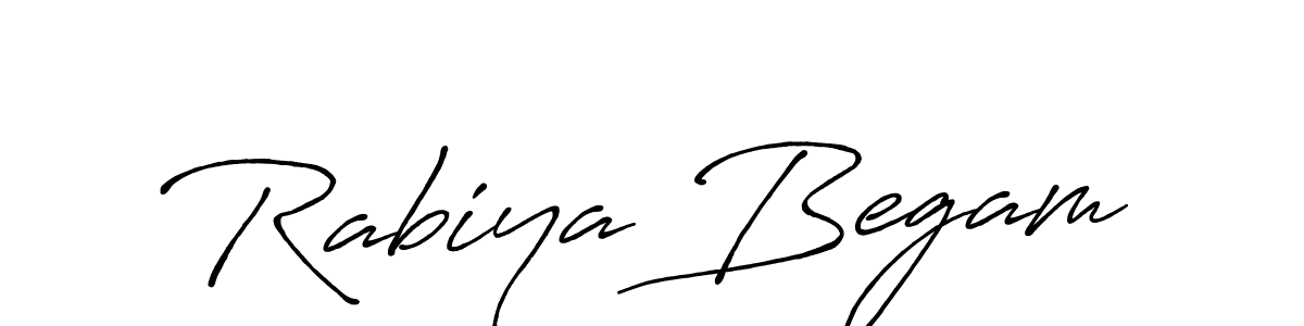 How to make Rabiya Begam name signature. Use Antro_Vectra_Bolder style for creating short signs online. This is the latest handwritten sign. Rabiya Begam signature style 7 images and pictures png