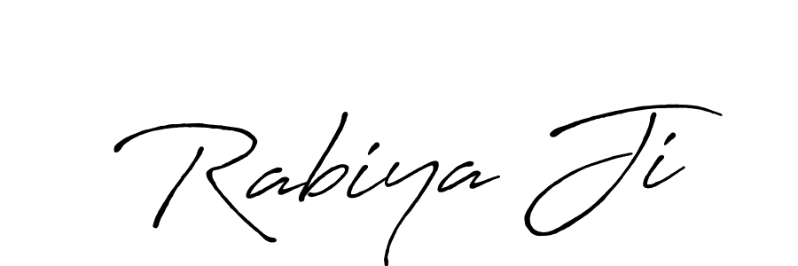 Make a beautiful signature design for name Rabiya Ji. With this signature (Antro_Vectra_Bolder) style, you can create a handwritten signature for free. Rabiya Ji signature style 7 images and pictures png