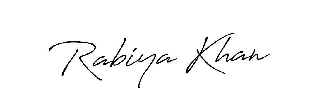 Use a signature maker to create a handwritten signature online. With this signature software, you can design (Antro_Vectra_Bolder) your own signature for name Rabiya Khan. Rabiya Khan signature style 7 images and pictures png