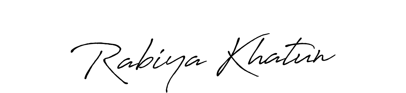 Design your own signature with our free online signature maker. With this signature software, you can create a handwritten (Antro_Vectra_Bolder) signature for name Rabiya Khatun. Rabiya Khatun signature style 7 images and pictures png