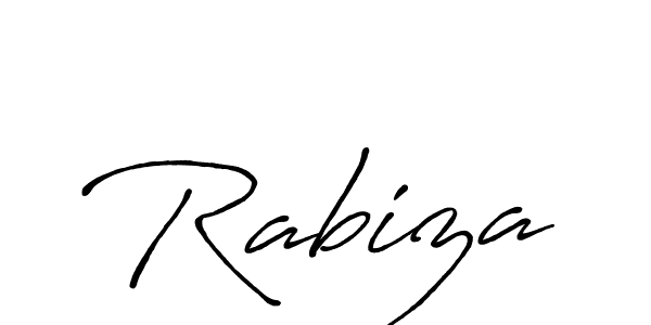 Use a signature maker to create a handwritten signature online. With this signature software, you can design (Antro_Vectra_Bolder) your own signature for name Rabiza. Rabiza signature style 7 images and pictures png