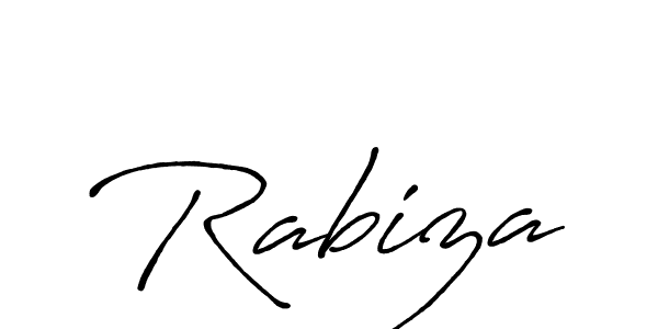 Use a signature maker to create a handwritten signature online. With this signature software, you can design (Antro_Vectra_Bolder) your own signature for name Rabiza. Rabiza signature style 7 images and pictures png