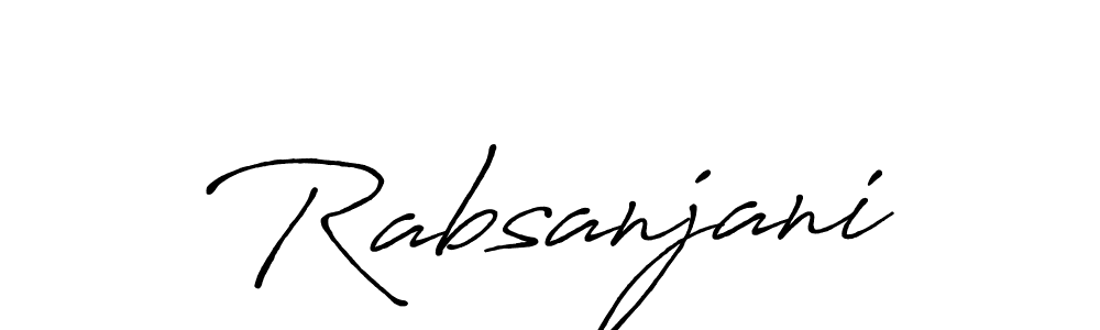 Also You can easily find your signature by using the search form. We will create Rabsanjani name handwritten signature images for you free of cost using Antro_Vectra_Bolder sign style. Rabsanjani signature style 7 images and pictures png