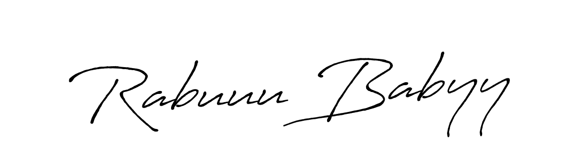 Make a beautiful signature design for name Rabuuu Babyy. With this signature (Antro_Vectra_Bolder) style, you can create a handwritten signature for free. Rabuuu Babyy signature style 7 images and pictures png