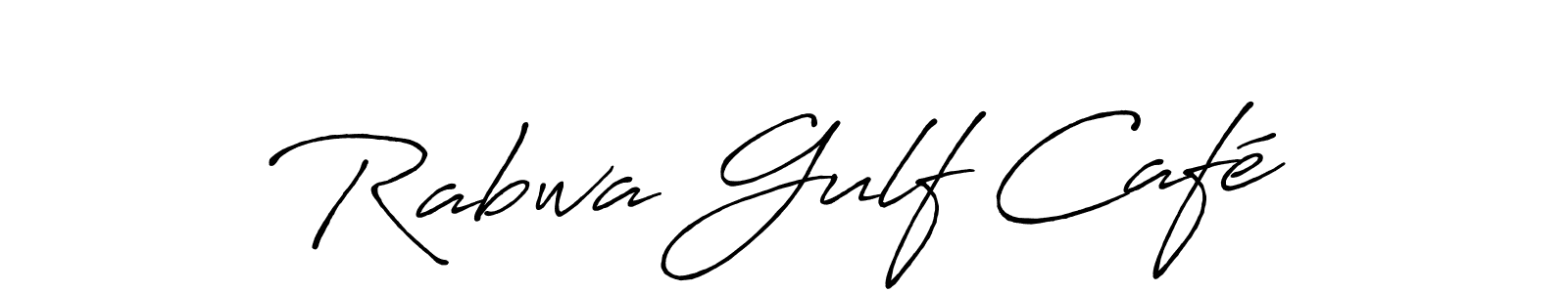 Make a beautiful signature design for name Rabwa Gulf Café. With this signature (Antro_Vectra_Bolder) style, you can create a handwritten signature for free. Rabwa Gulf Café signature style 7 images and pictures png