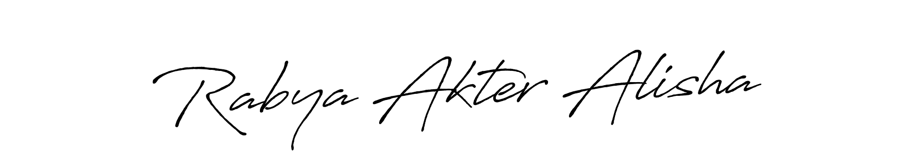 How to make Rabya Akter Alisha name signature. Use Antro_Vectra_Bolder style for creating short signs online. This is the latest handwritten sign. Rabya Akter Alisha signature style 7 images and pictures png