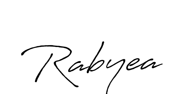 Make a beautiful signature design for name Rabyea. With this signature (Antro_Vectra_Bolder) style, you can create a handwritten signature for free. Rabyea signature style 7 images and pictures png