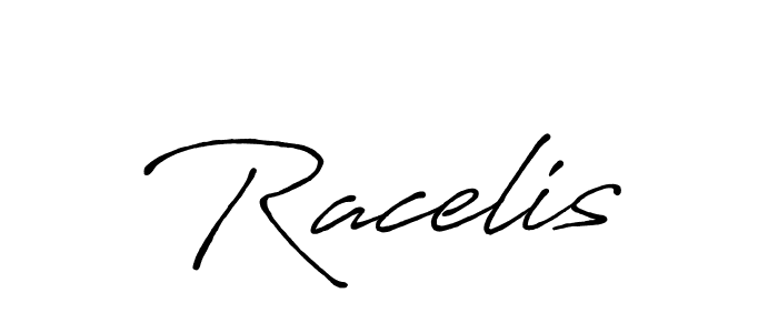 Racelis stylish signature style. Best Handwritten Sign (Antro_Vectra_Bolder) for my name. Handwritten Signature Collection Ideas for my name Racelis. Racelis signature style 7 images and pictures png