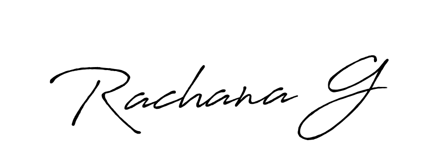 How to make Rachana G name signature. Use Antro_Vectra_Bolder style for creating short signs online. This is the latest handwritten sign. Rachana G signature style 7 images and pictures png