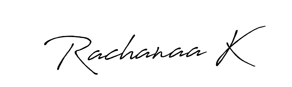 How to make Rachanaa K signature? Antro_Vectra_Bolder is a professional autograph style. Create handwritten signature for Rachanaa K name. Rachanaa K signature style 7 images and pictures png