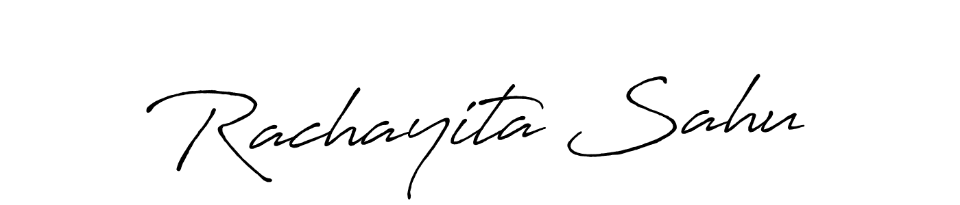 How to make Rachayita Sahu name signature. Use Antro_Vectra_Bolder style for creating short signs online. This is the latest handwritten sign. Rachayita Sahu signature style 7 images and pictures png