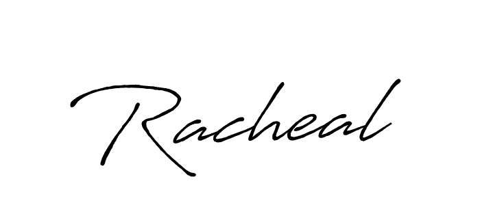 Make a beautiful signature design for name Racheal. With this signature (Antro_Vectra_Bolder) style, you can create a handwritten signature for free. Racheal signature style 7 images and pictures png