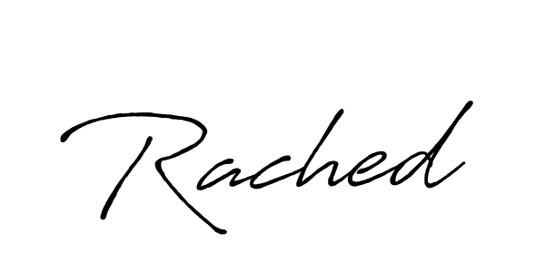 How to make Rached signature? Antro_Vectra_Bolder is a professional autograph style. Create handwritten signature for Rached name. Rached signature style 7 images and pictures png