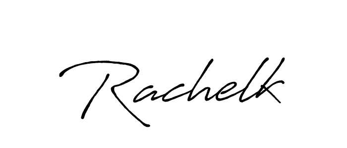 How to make Rachelk signature? Antro_Vectra_Bolder is a professional autograph style. Create handwritten signature for Rachelk name. Rachelk signature style 7 images and pictures png