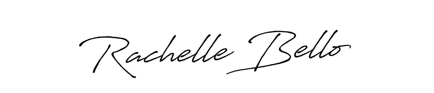 How to make Rachelle Bello signature? Antro_Vectra_Bolder is a professional autograph style. Create handwritten signature for Rachelle Bello name. Rachelle Bello signature style 7 images and pictures png