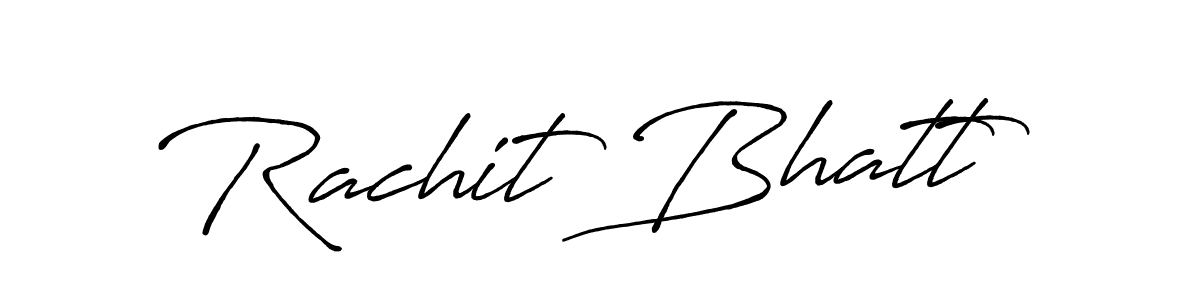 The best way (Antro_Vectra_Bolder) to make a short signature is to pick only two or three words in your name. The name Rachit Bhatt include a total of six letters. For converting this name. Rachit Bhatt signature style 7 images and pictures png