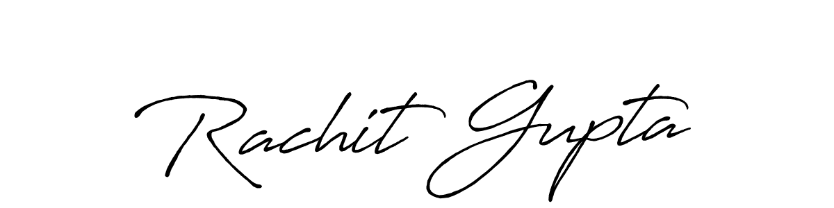 How to make Rachit Gupta name signature. Use Antro_Vectra_Bolder style for creating short signs online. This is the latest handwritten sign. Rachit Gupta signature style 7 images and pictures png